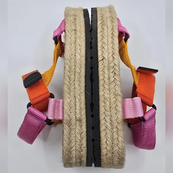 Loewe Colorblock Strappy Platform Espadrilles Sandals